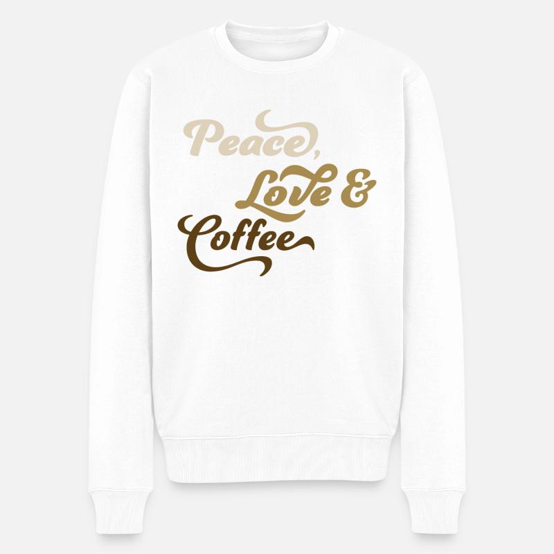 Café - Pull Premium bio Homme - blanc