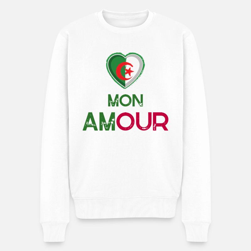 Logo Algérie Mon Amour - Pull Premium bio Homme - blanc