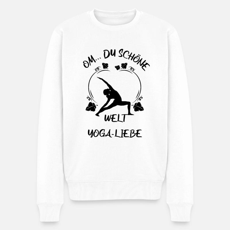 Yoga - Männer Premium Bio Pullover - Weiß
