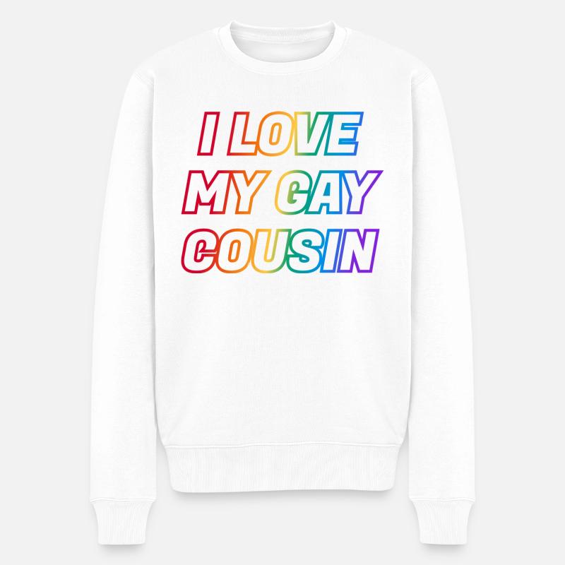 J’aime mon cousin gay - Pull Premium bio Homme - blanc