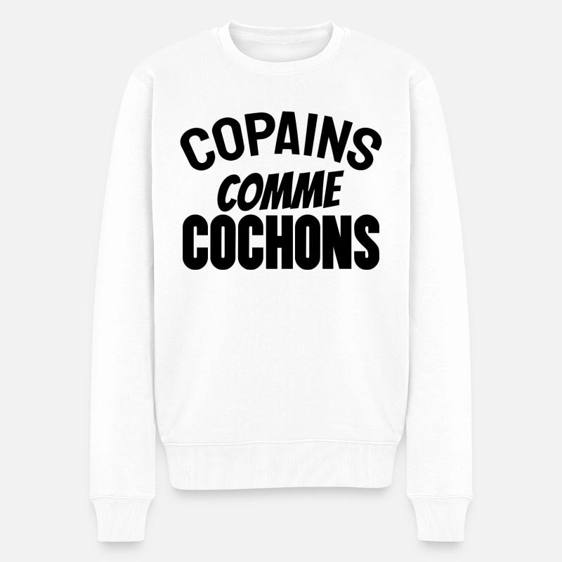 copains comme cochons - Pull Premium bio Homme - blanc