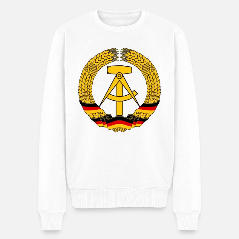 DDR Wappen (Original) - Männer Premium Bio Pullover - Weiß