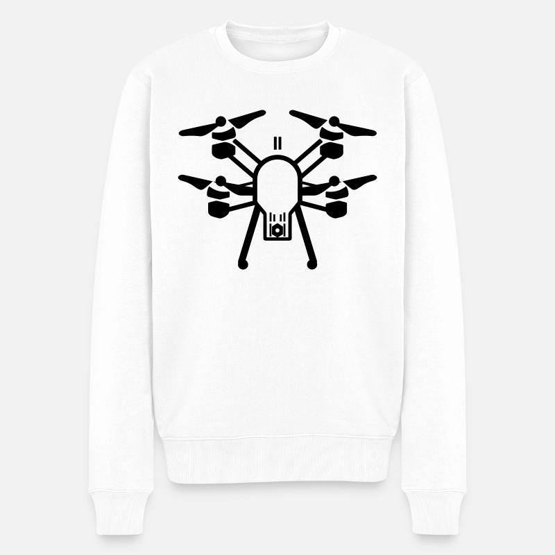 drone - Pull Premium bio Homme - blanc