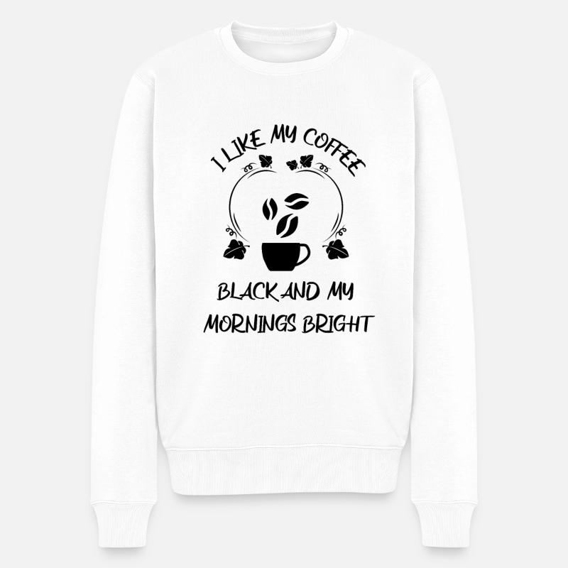 Kaffee Espresso Käffchen - Männer Premium Bio Pullover - Weiß