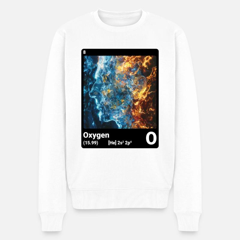 Periodensystem Element Sauerstoff (O) 008 - Männer Premium Bio Pullover - Weiß