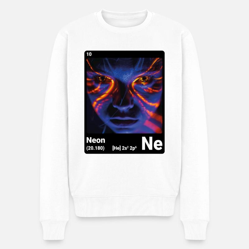 Periodensystem-Element Neon (Ne) 010 - Männer Premium Bio Pullover - Weiß