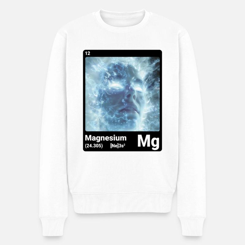 Periodensystem Element Magnesium (Mg) 012 - Männer Premium Bio Pullover - Weiß