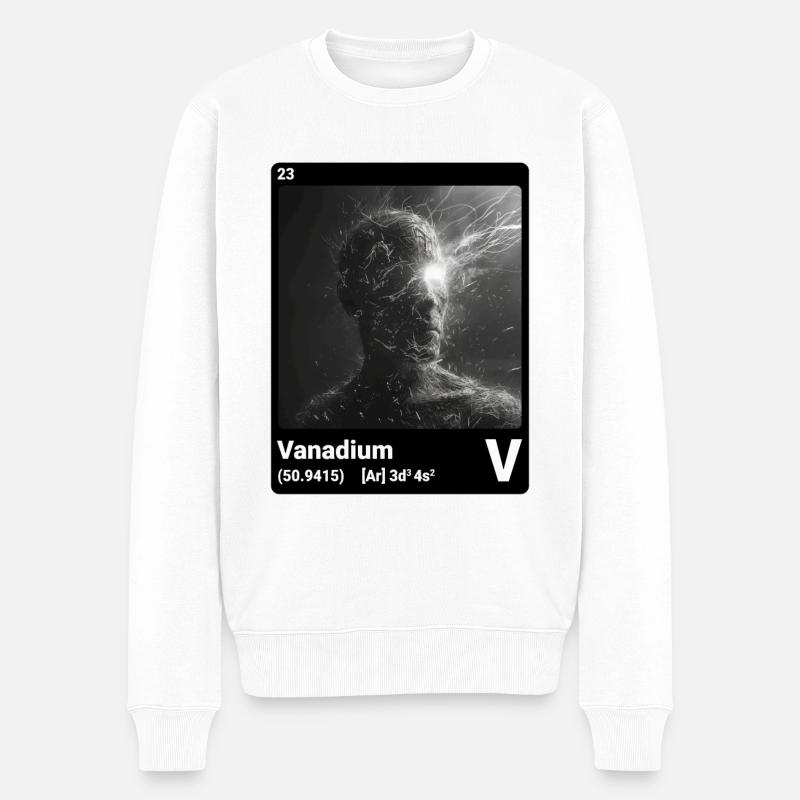 AI am Vanadium (bk) - Männer Premium Bio Pullover - Weiß