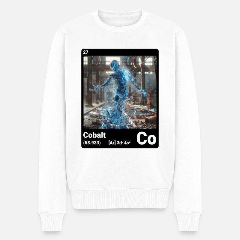 AI am Cobalt (bk) - Männer Premium Bio Pullover - Weiß