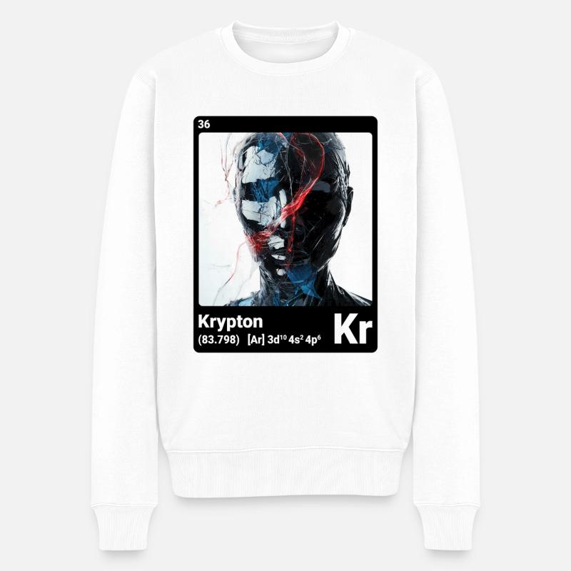 AI am Krypton (bk) - Männer Premium Bio Pullover - Weiß
