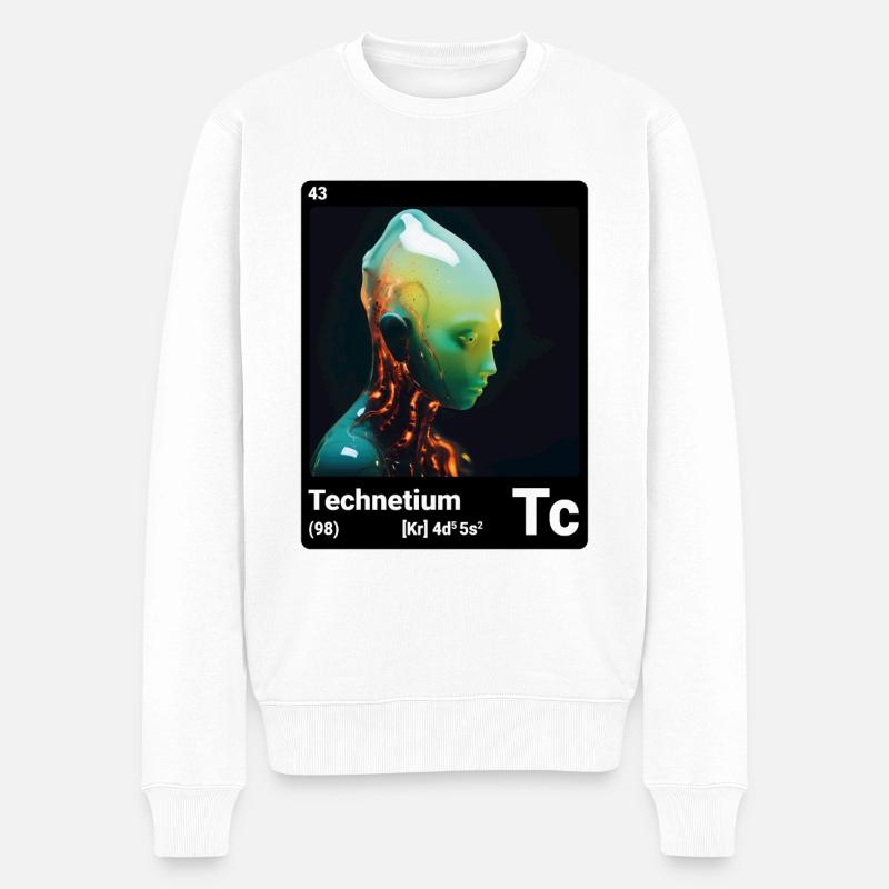 AI am Technetium (bk) - Männer Premium Bio Pullover - Weiß