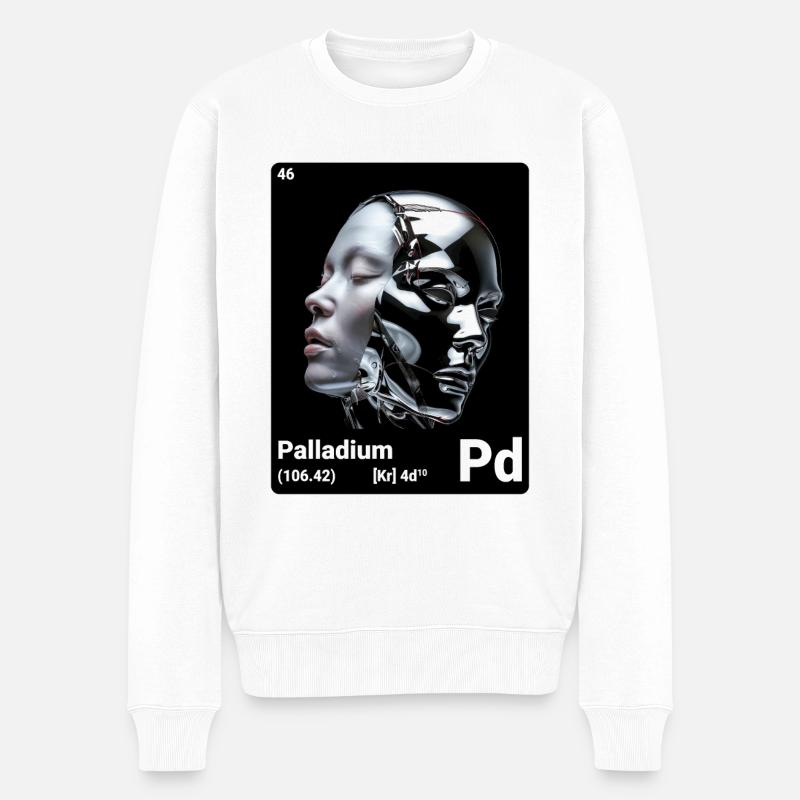 AI am Palladium (bk) - Männer Premium Bio Pullover - Weiß