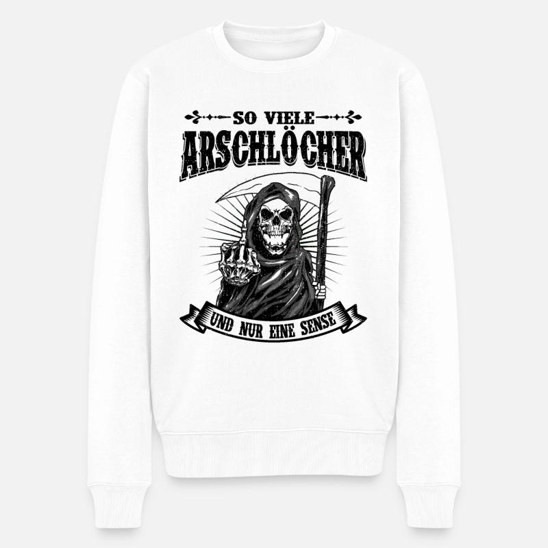 Sensenmann - Männer Premium Bio Pullover - Weiß