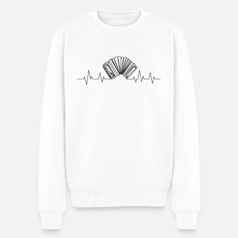 Akkordeon - Männer Premium Bio Pullover - Weiß