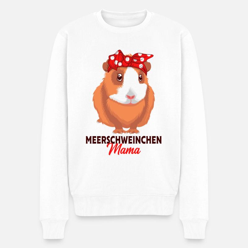 Meerschweinchen - Männer Premium Bio Pullover - Weiß