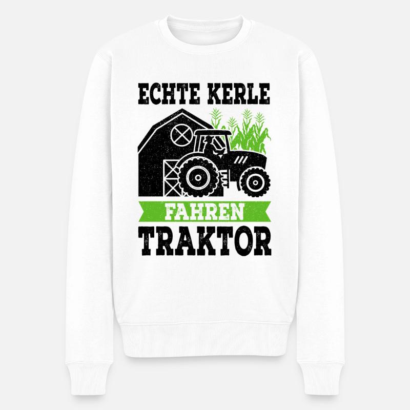Traktor - Männer Premium Bio Pullover - Weiß