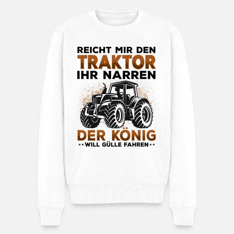 Landwirt - Männer Premium Bio Pullover - Weiß