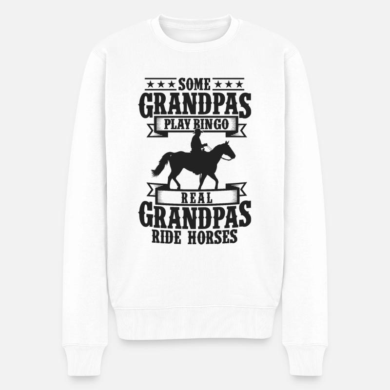 Les chevaux - Pull Premium bio Homme - blanc