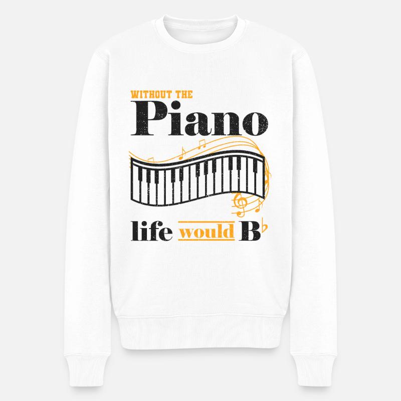 piano - Pull Premium bio Homme - blanc