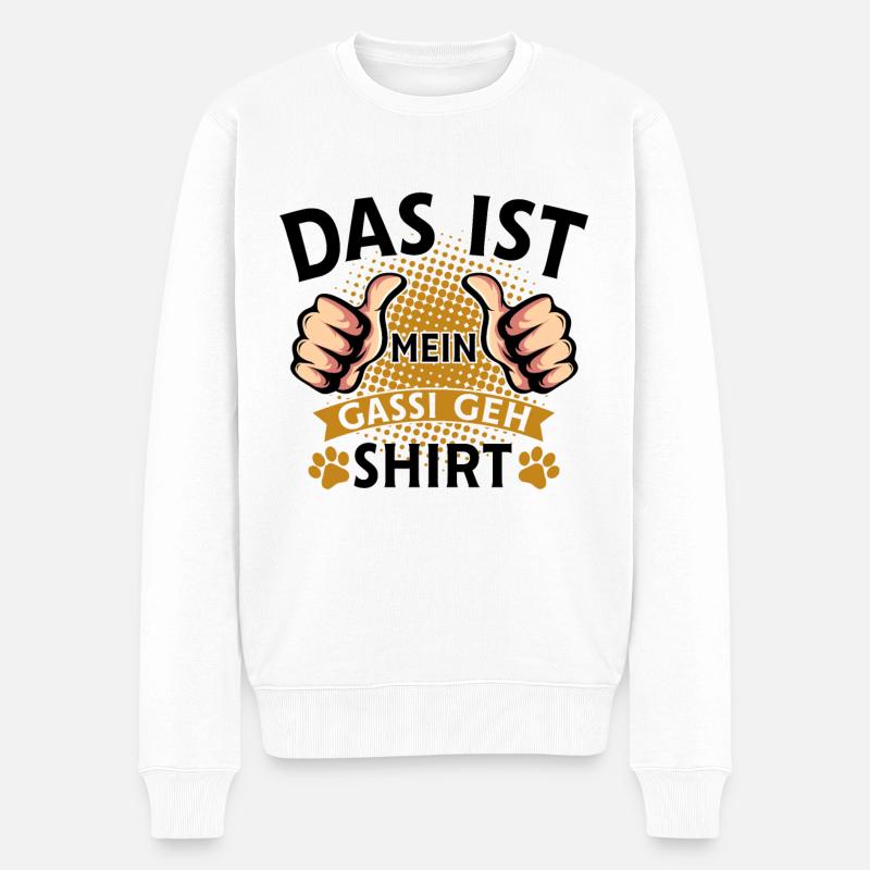Hunde Spruch - Männer Premium Bio Pullover - Weiß