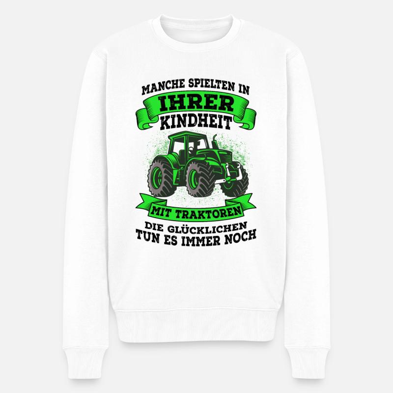 Traktor - Männer Premium Bio Pullover - Weiß