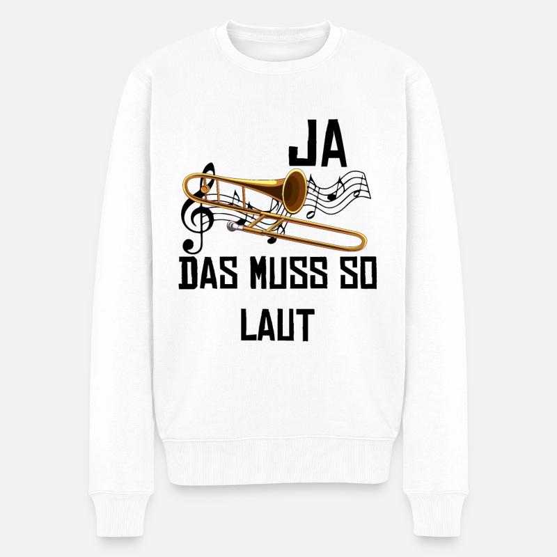 Posaune - Männer Premium Bio Pullover - Weiß