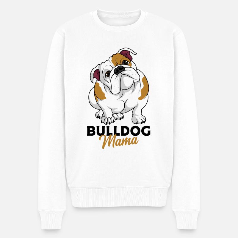 Englische Bulldogge - Männer Premium Bio Pullover - Weiß