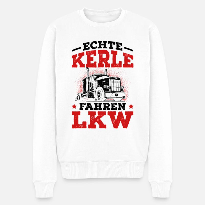 LKW Fahrer - Männer Premium Bio Pullover - Weiß