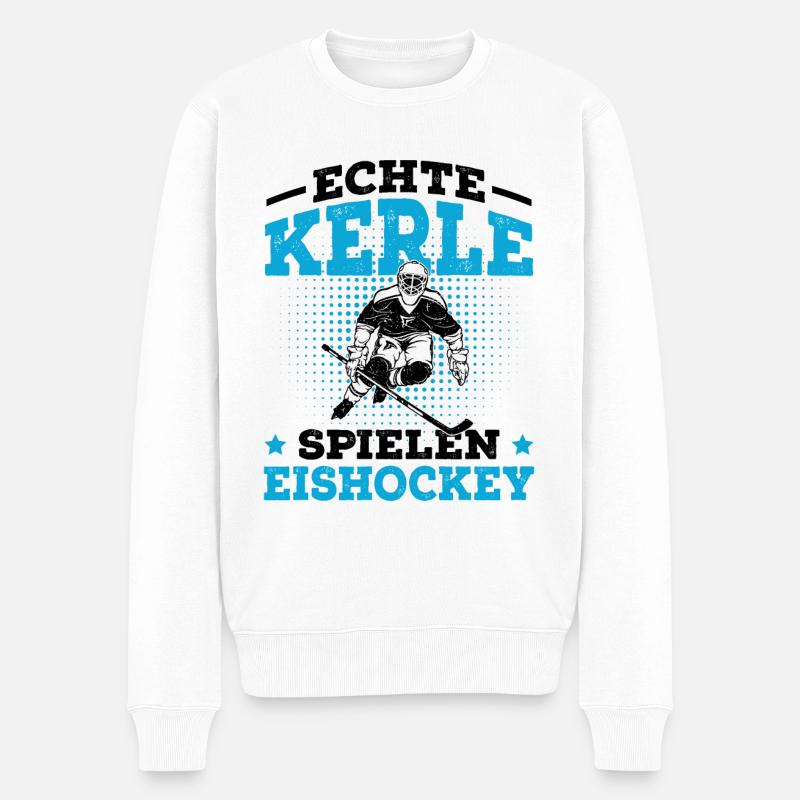 Eishockey - Männer Premium Bio Pullover - Weiß