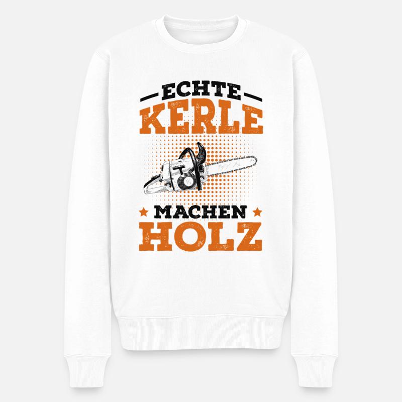 Holzfäller - Männer Premium Bio Pullover - Weiß