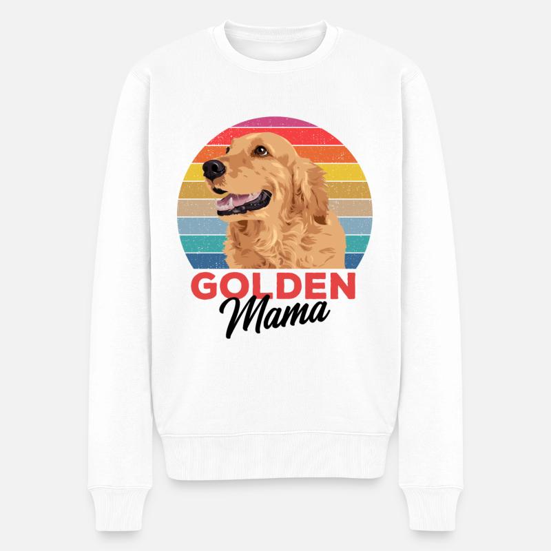Golden Retriever - Männer Premium Bio Pullover - Weiß