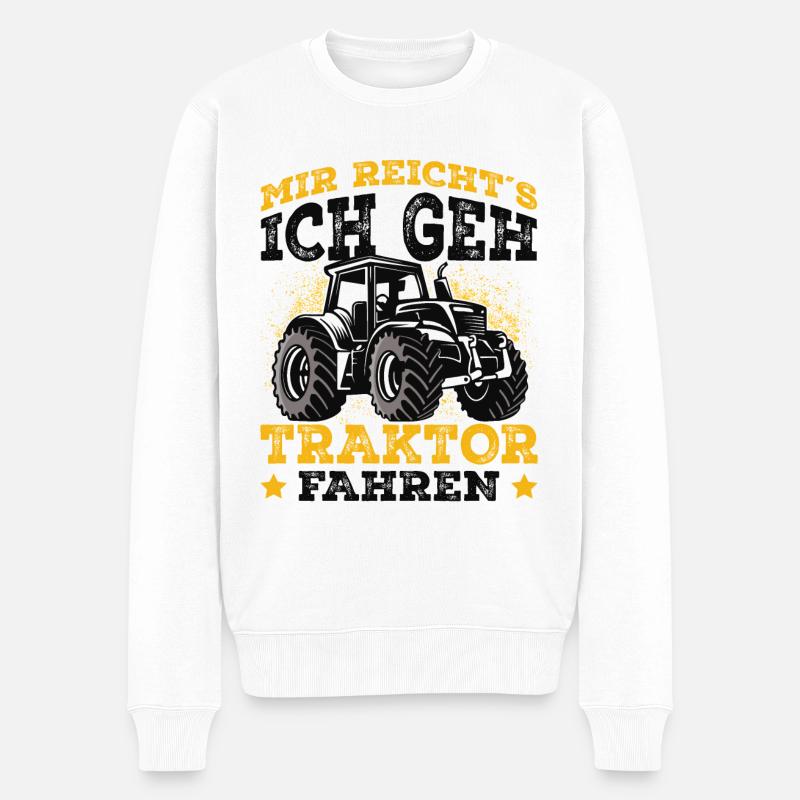 Traktor - Männer Premium Bio Pullover - Weiß