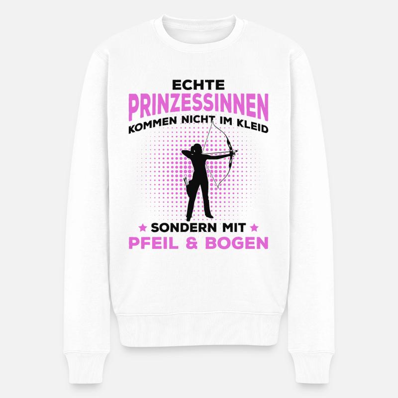 Bogenschießen - Männer Premium Bio Pullover - Weiß