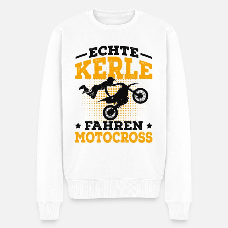 Motocross - Männer Premium Bio Pullover - Weiß