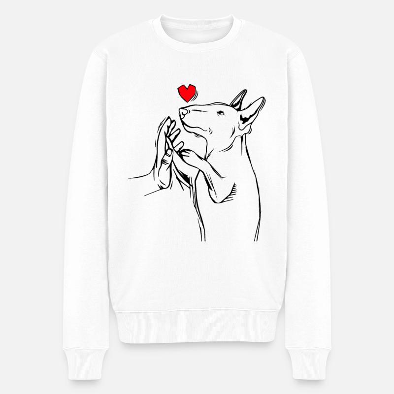 Bull terrier - Pull Premium bio Homme - blanc