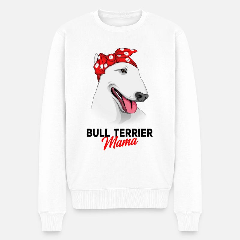 Bull terrier - Pull Premium bio Homme - blanc
