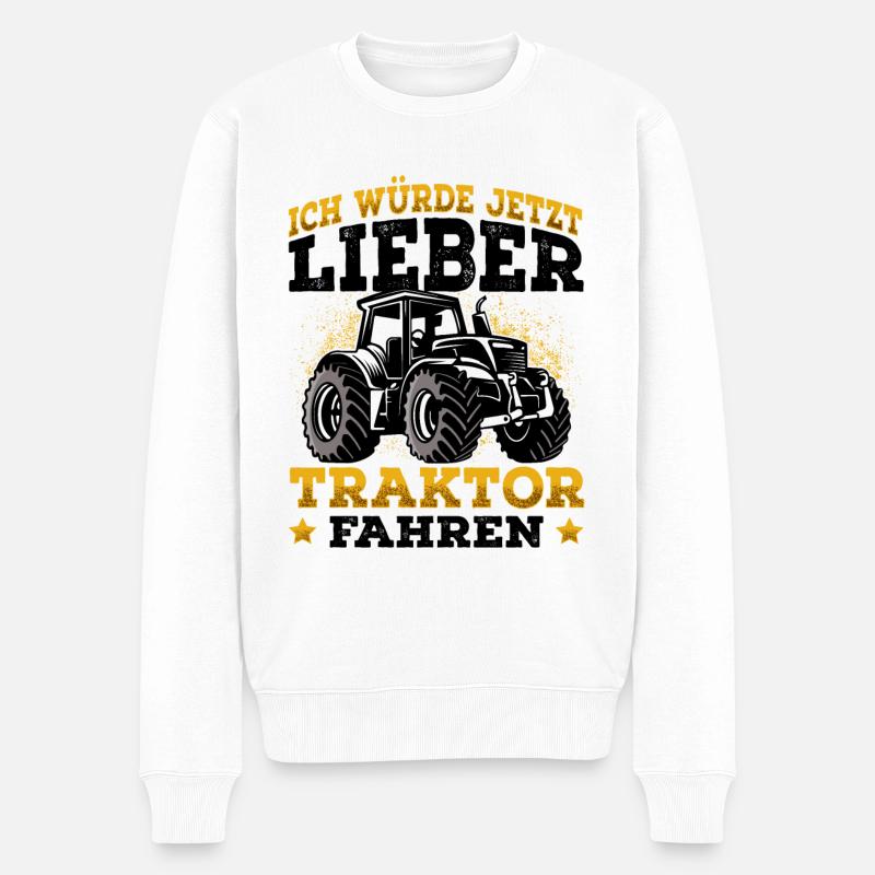 Traktor - Männer Premium Bio Pullover - Weiß