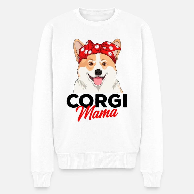 Corgi - Männer Premium Bio Pullover - Weiß