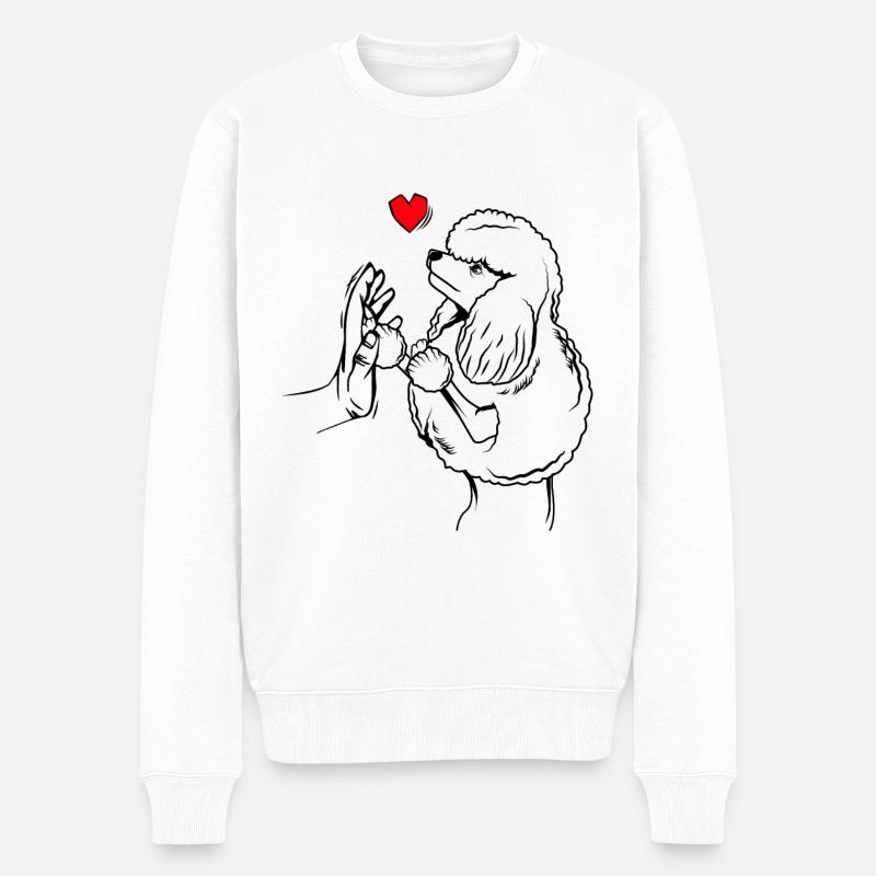 Pudel - Männer Premium Bio Pullover - Weiß