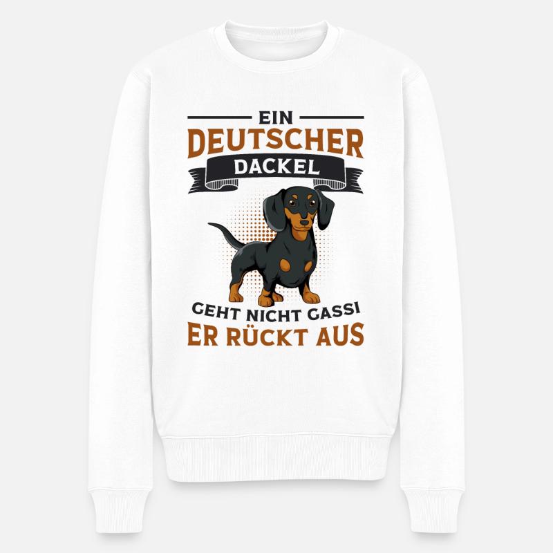 Dackel - Männer Premium Bio Pullover - Weiß
