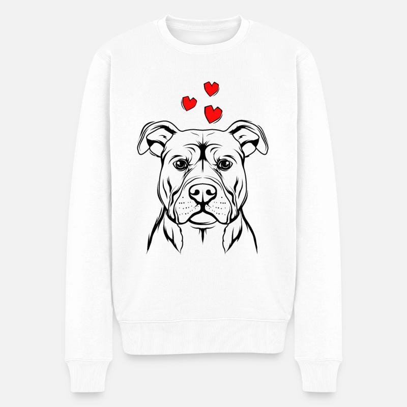 Staffordshire Bullterrier - Männer Premium Bio Pullover - Weiß