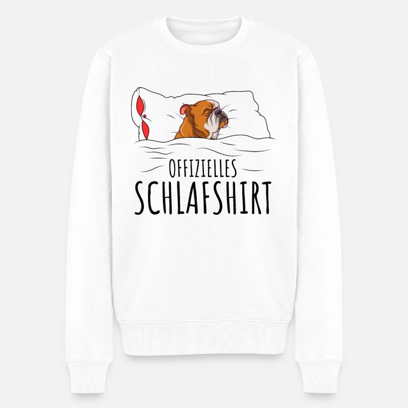 Englische Bulldogge - Männer Premium Bio Pullover - Weiß