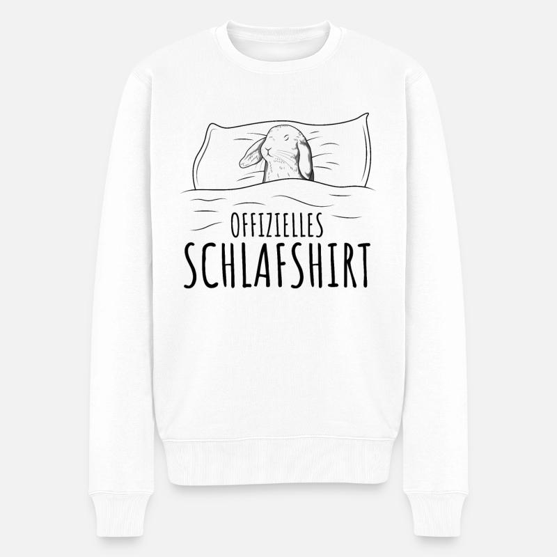Hase - Männer Premium Bio Pullover - Weiß