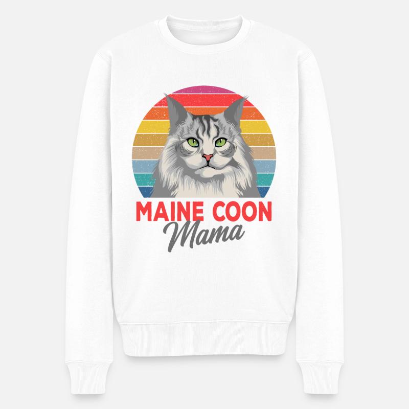 Maine Coon - Pull Premium bio Homme - blanc