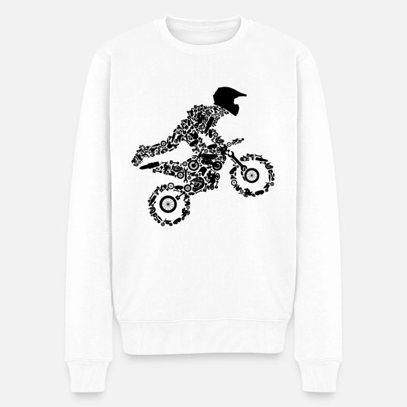 Motocross - Männer Premium Bio Pullover - Weiß