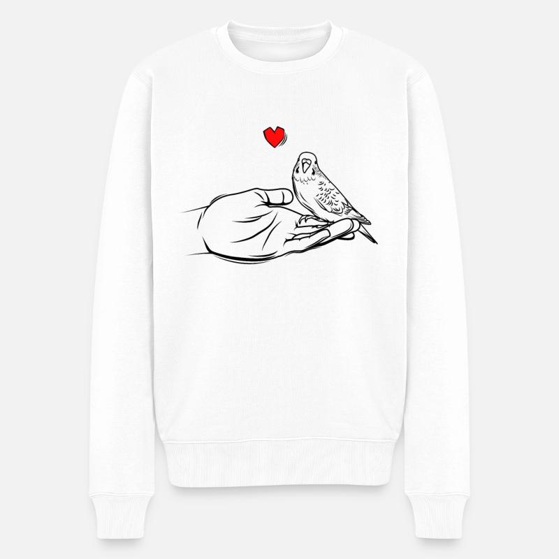 Wellensittich - Männer Premium Bio Pullover - Weiß