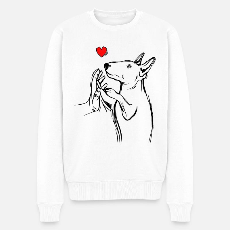 Bullterrier - Männer Premium Bio Pullover - Weiß