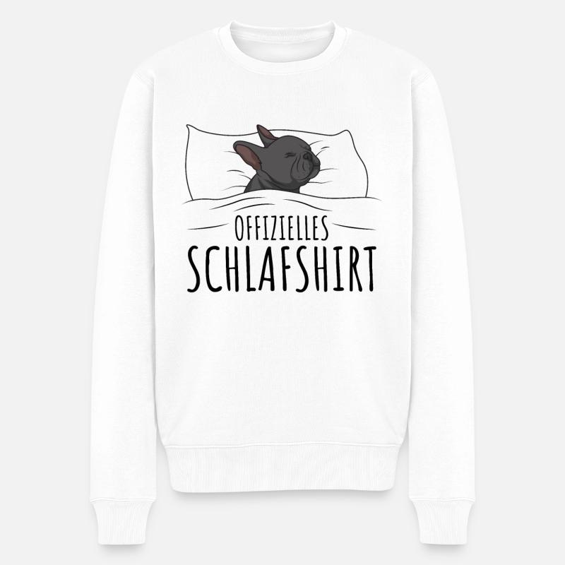 Französische Bulldogge - Männer Premium Bio Pullover - Weiß