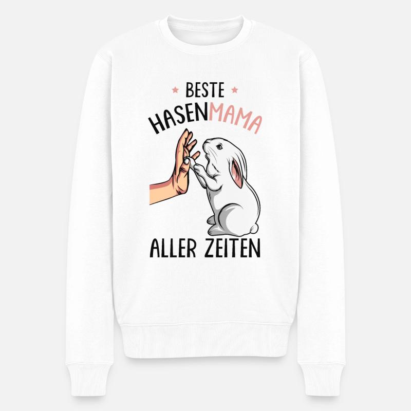 Hase - Männer Premium Bio Pullover - Weiß