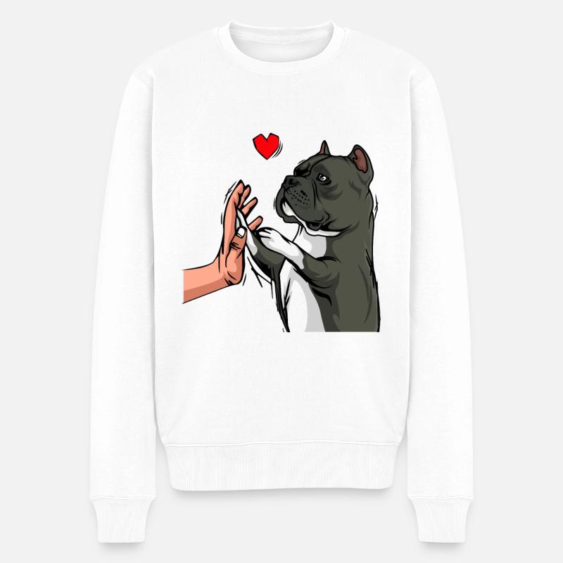 American Bully amour chiens Maman - Pull Premium bio Homme - blanc